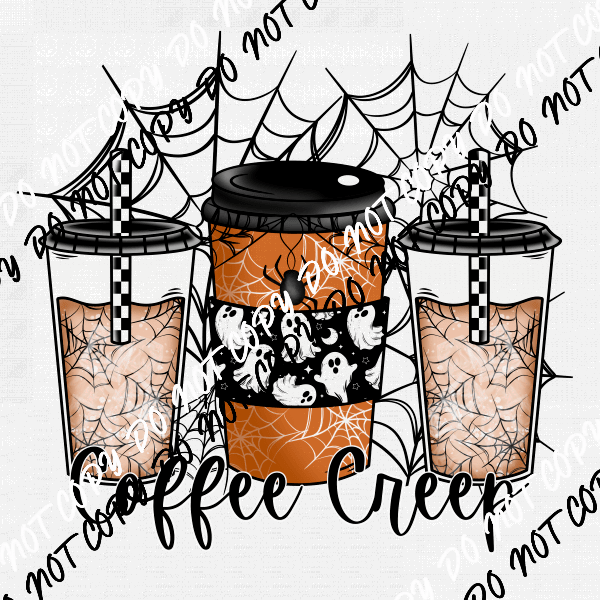 Coffee Creep Cups DTF Transfer - We Print U Press DTF Transfers