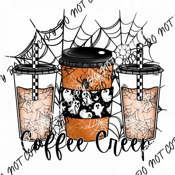 Coffee Creep Cups DTF Transfer - We Print U Press DTF Transfers