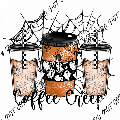 Coffee Creep Cups DTF Transfer - We Print U Press DTF Transfers