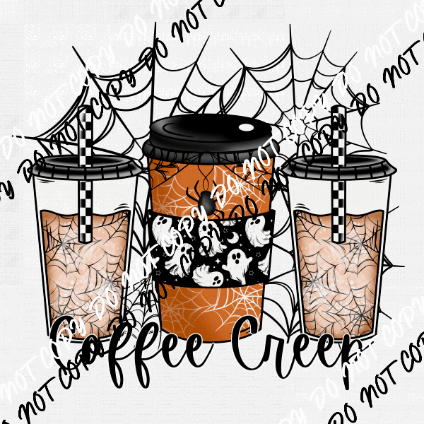 Coffee Creep Cups DTF Transfer - We Print U Press DTF Transfers