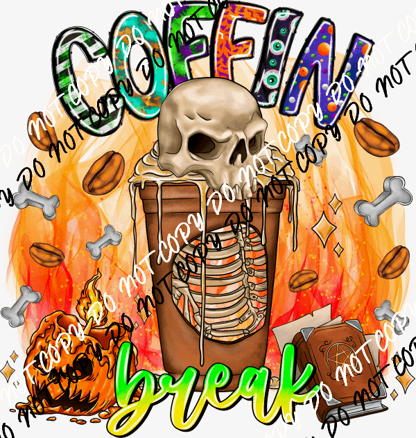 Coffin Break Skull DTF Transfer - We Print U Press DTF Transfers