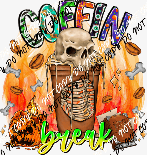 Coffin Break Skull DTF Transfer - We Print U Press DTF Transfers