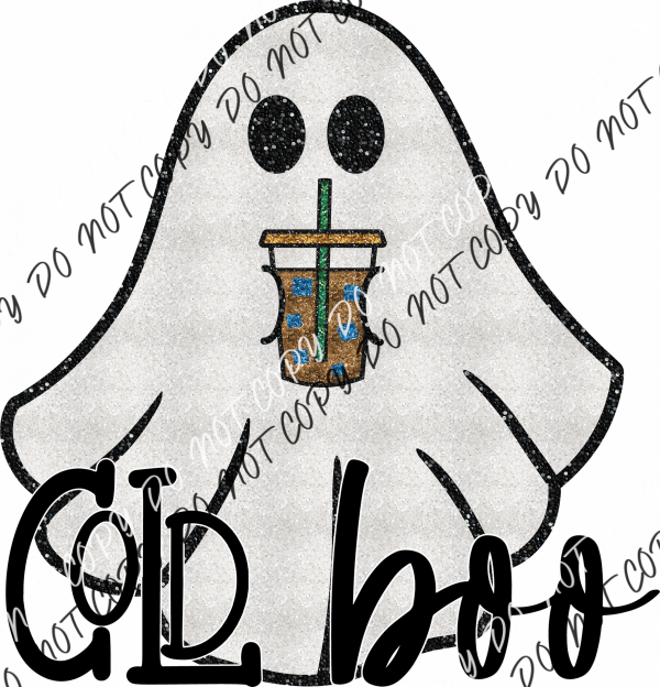 Cold Boo Ghost Faux Sequin Dtf Transfer (See Color Options) Transfers