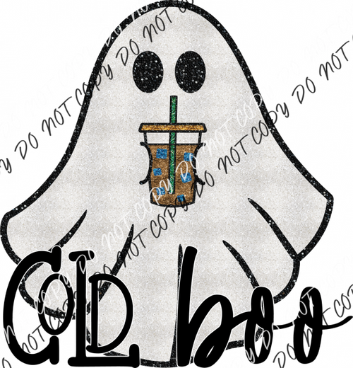 Cold Boo Ghost Faux Sequin Dtf Transfer (See Color Options) Transfers