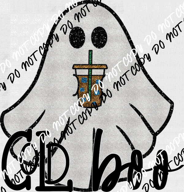 Cold Boo Ghost faux sequin DTF Transfer - We Print U Press DTF Transfers