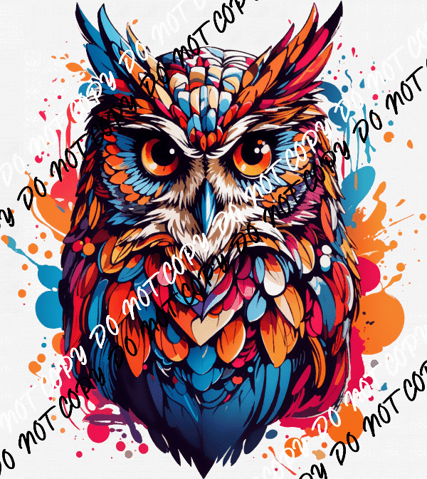 Colorful Owl DTF Transfer - We Print U Press DTF Transfers