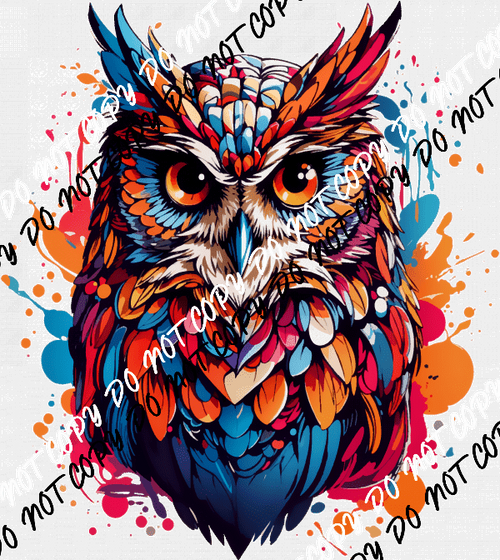 Colorful Owl DTF Transfer - We Print U Press DTF Transfers