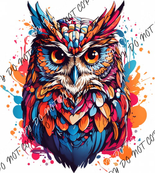 Colorful Owl Dtf Transfer Rtp Transfers