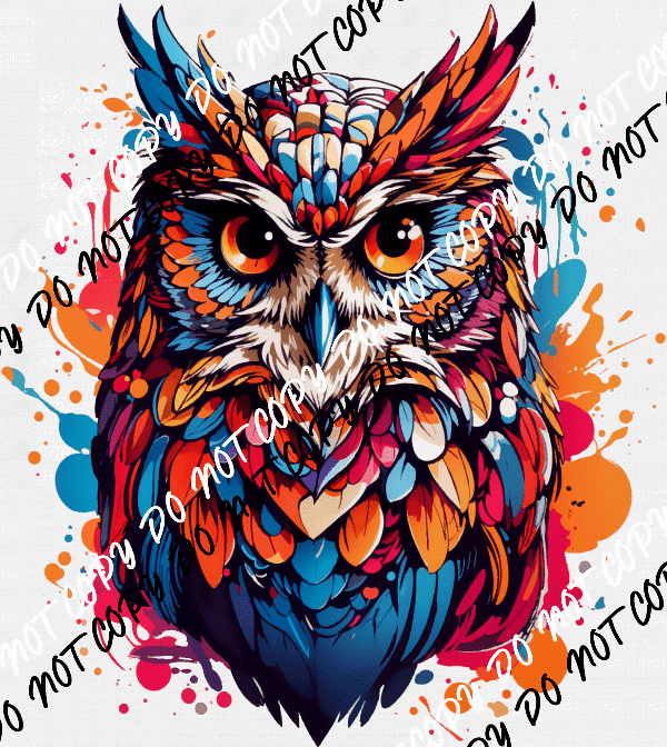 Colorful Owl DTF Transfer - We Print U Press DTF Transfers