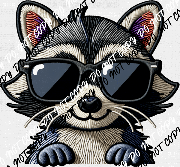 Cool Raccoon DTF Transfer - We Print U Press DTF Transfers