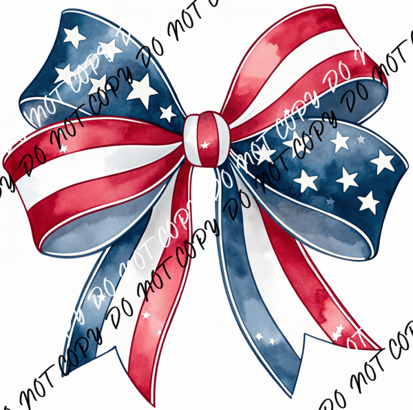 Coquette 4th of July Patriotic Bow DTF Transfer - We Print U Press DTF Transfers