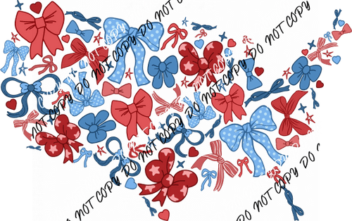 Coquette Bow America DTF Transfer - We Print U Press DTF Transfers