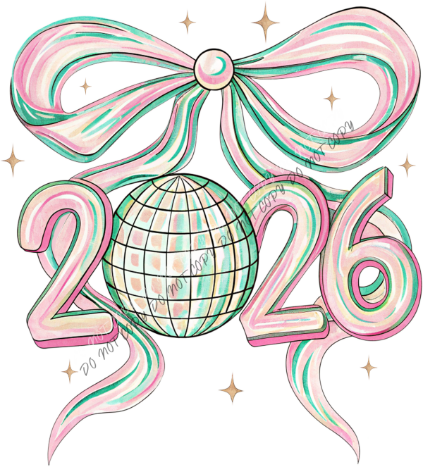 Coquette Bow Disco Ball 2026 DTF Transfer RTP DTF Transfers