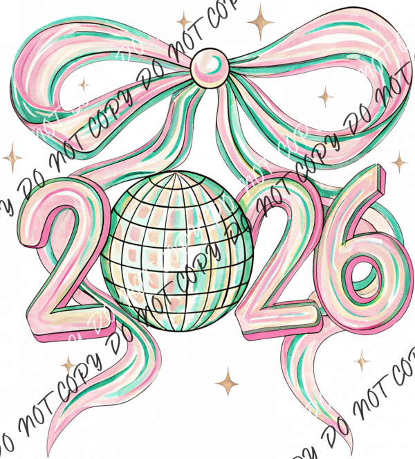 Coquette Bow Disco Ball 2026 DTF Transfer RTP DTF Transfers