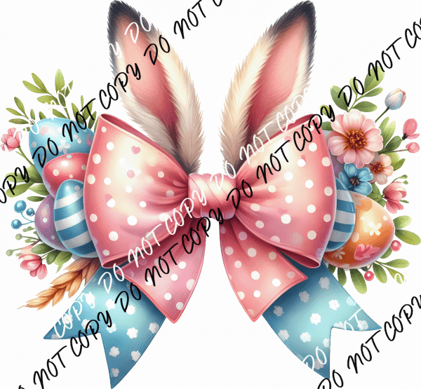 Coquette Easter Bunny Ears DTF Transfer - We Print U Press DTF Transfers