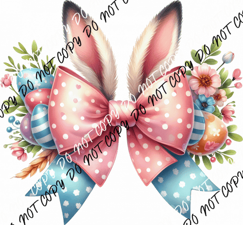 Coquette Easter Bunny Ears DTF Transfer - We Print U Press DTF Transfers