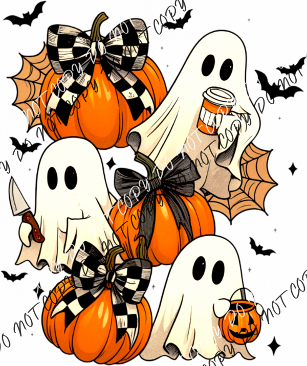 Coquette Ghosts and Pumpkins DTF Transfer RTP DTF Transfers