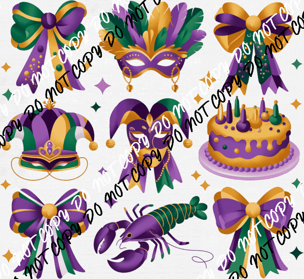 Coquette Mardi Gras DTF Transfer - We Print U Press DTF Transfers