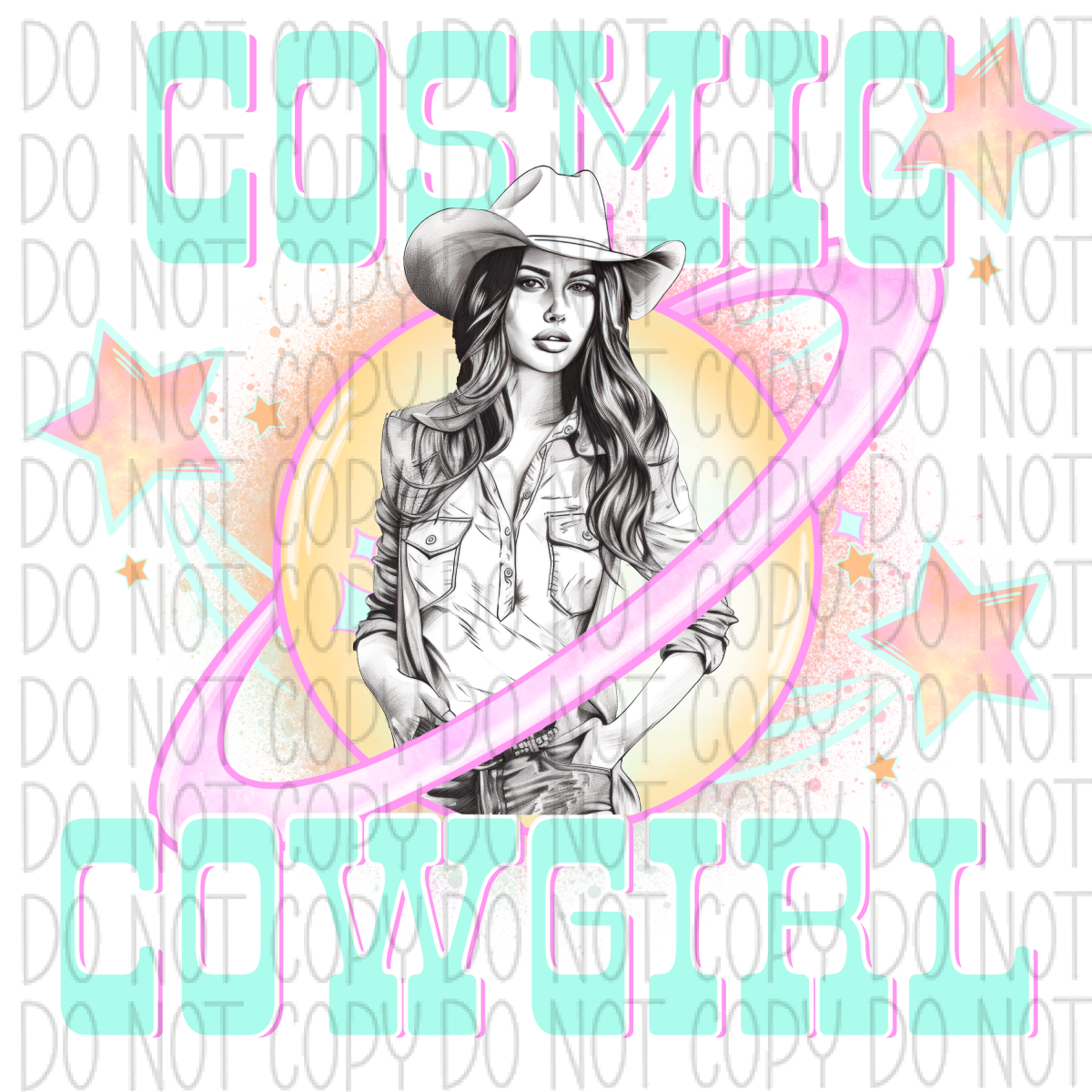 Cosmic Cowgirl Dtf Transfer