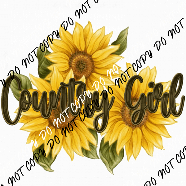 Country Girl Sunflower DTF Transfer - We Print U Press DTF Transfers