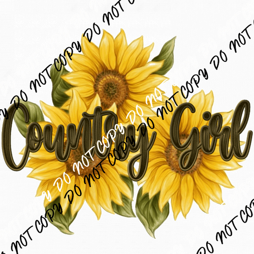 Country Girl Sunflower DTF Transfer - We Print U Press DTF Transfers