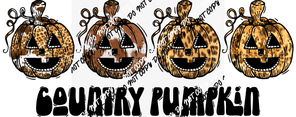 Country Pumpkin DTF Transfer - We Print U Press DTF Transfers