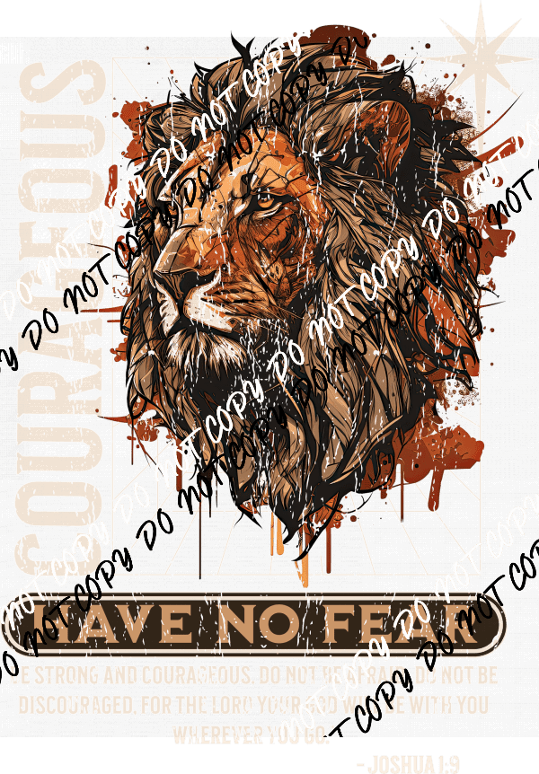 Courageous Lion Scripture DTF Transfer - We Print U Press DTF Transfers