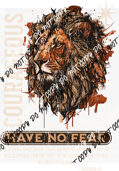 Courageous Lion Scripture DTF Transfer - We Print U Press DTF Transfers