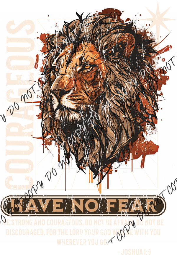 Courageous Lion Scripture Dtf Transfer