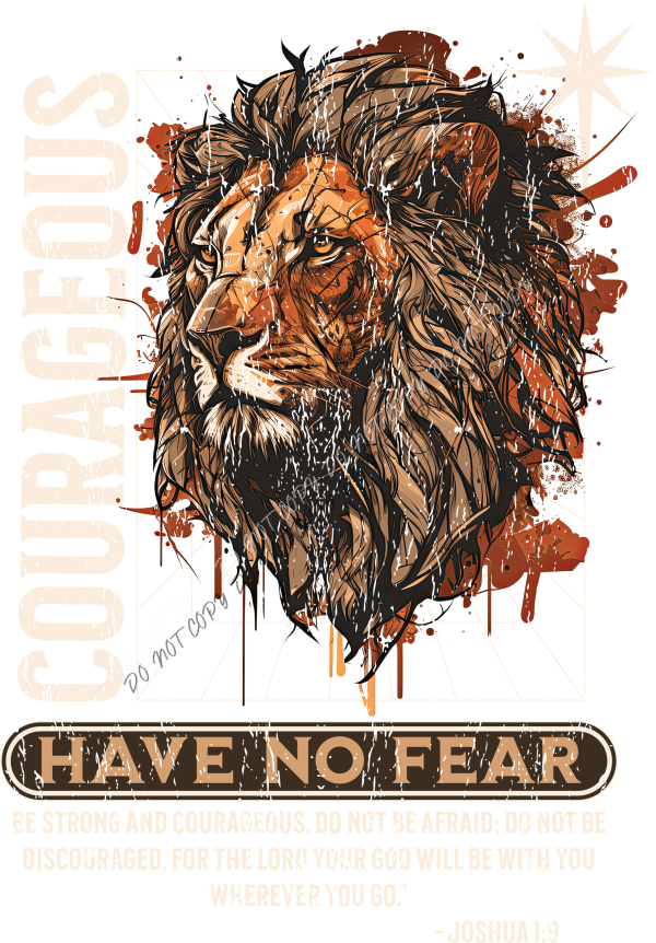 Courageous Lion Scripture DTF Transfer RTP DTF Transfers