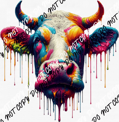 Cow Head Color Drip DTF Transfer (Copy) - We Print U Press DTF Transfers