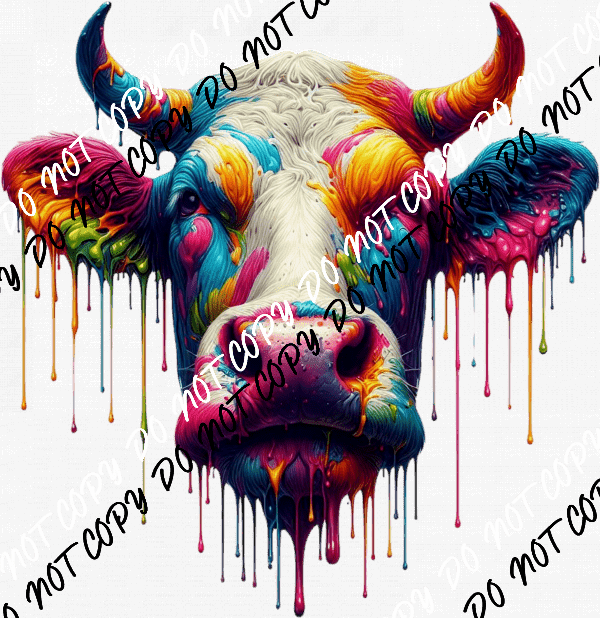 Cow Head Color Drip DTF Transfer (Copy) - We Print U Press DTF Transfers