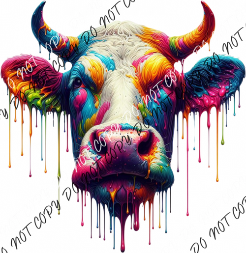 Cow Head Color Drip Dtf Transfer (Copy) Rtp Transfers