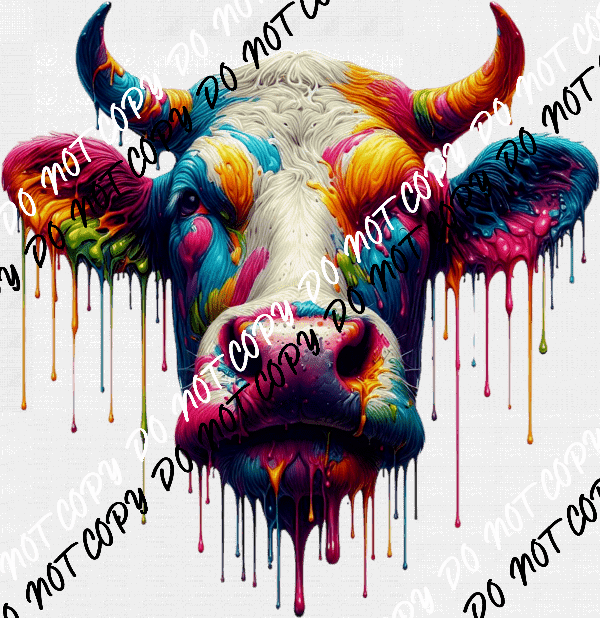 Cow Head Color Drip DTF Transfer (Copy) - We Print U Press DTF Transfers