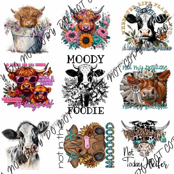 COW MINI UV TRANSFER BUNDLE - We Print U Press DTF Transfers