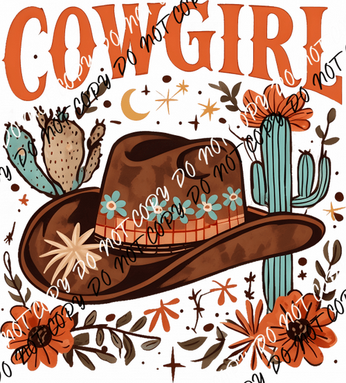 Cowgirl DTF Transfer - We Print U Press DTF Transfers