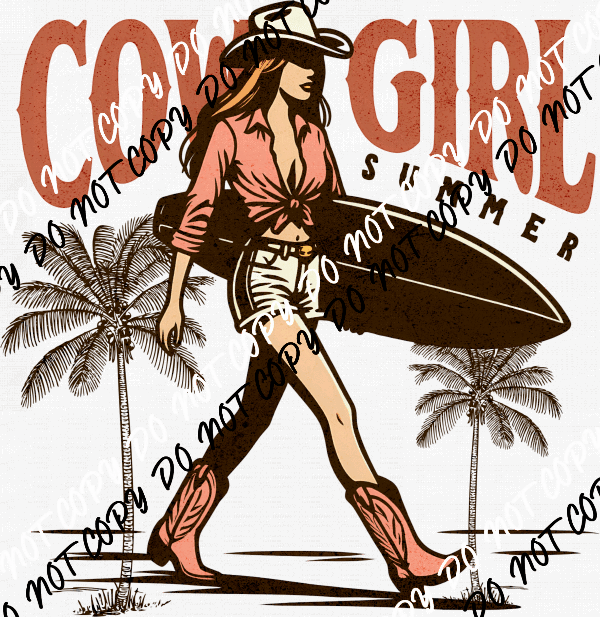 Cowgirl Summer DTF Transfer - We Print U Press DTF Transfers