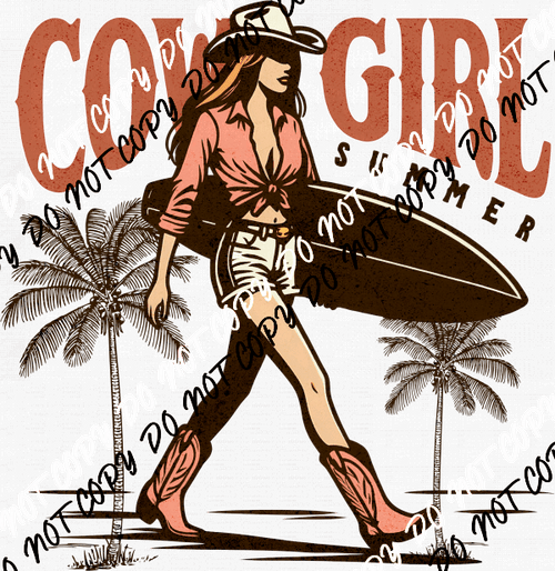 Cowgirl Summer DTF Transfer - We Print U Press DTF Transfers