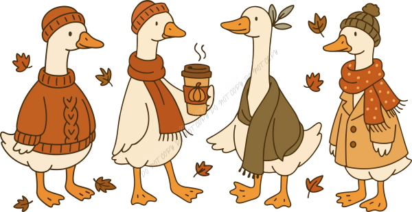 Cozy Autumn Geese Fall DTF Transfer - RTP DTF Transfer