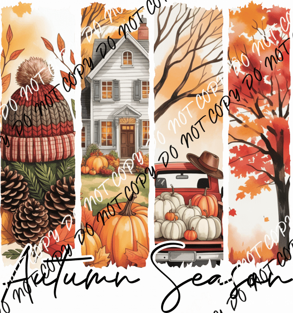 Cozy Autumn Season Brushstroke DTF Transfer - We Print U Press DTF Transfers