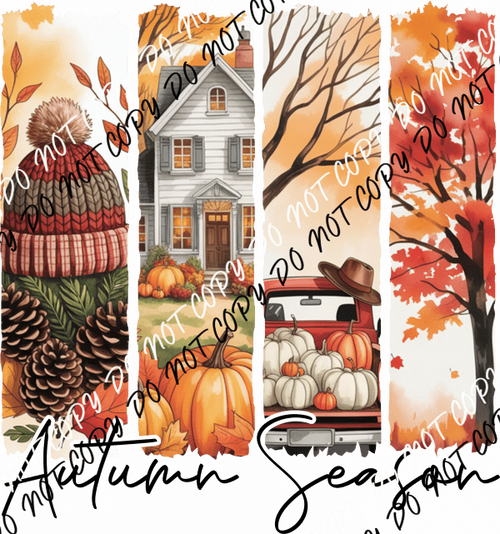 Cozy Autumn Season Brushstroke DTF Transfer - We Print U Press DTF Transfers