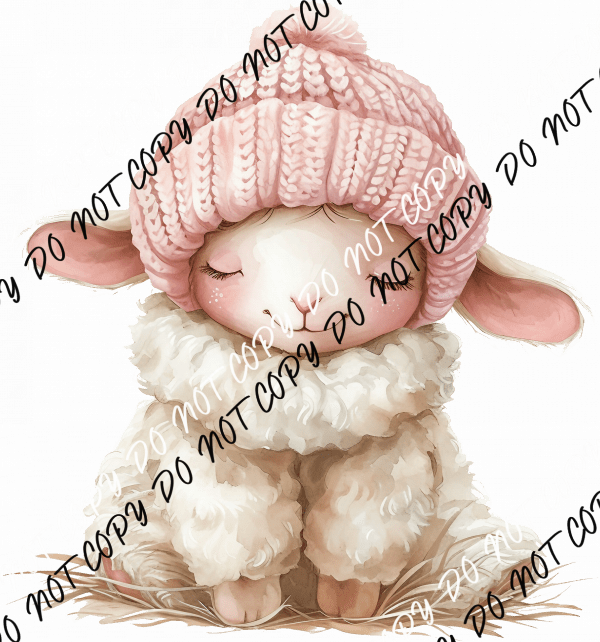 Cozy Easter Lamb DTF Transfer - We Print U Press DTF Transfers