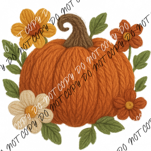 Cozy Faux Yarn Pumpkin DTF Transfer RTP DTF Transfers