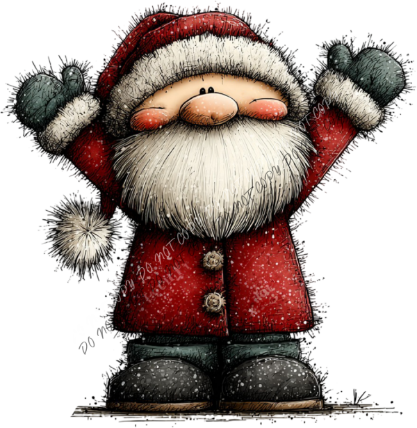 Cozy Jolly Santa Claus DTF Transfer RTP DTF Transfers