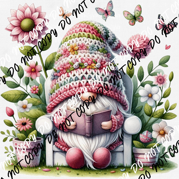 Cozy Reading Gnome DTF Transfer - We Print U Press DTF Transfers
