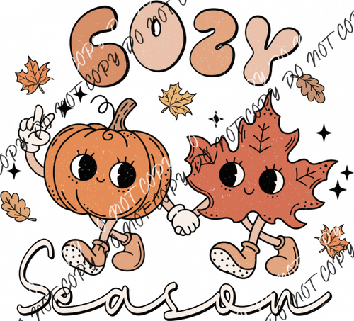 Cozy Season Leaf And Pumpkin Friends Dtf Transfer Rtp Transfers