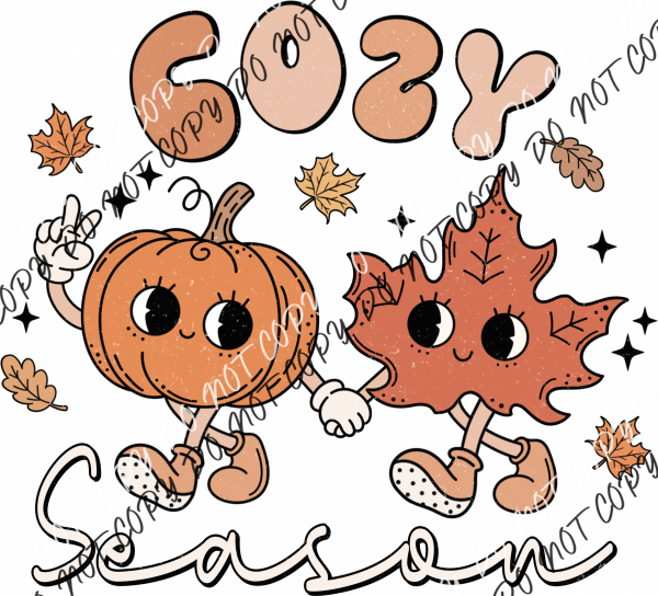 Cozy Season Leaf And Pumpkin Friends Dtf Transfer Rtp Transfers