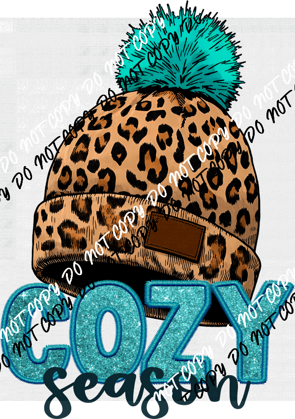 Cozy Season Winter Hat Faux Embroidery DTF Transfer - We Print U Press DTF Transfers