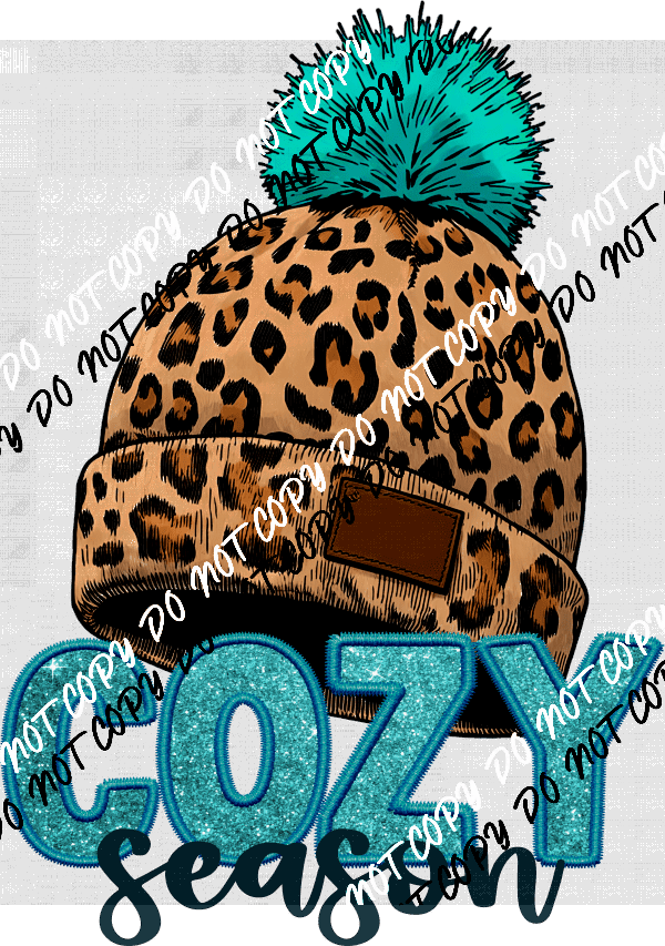 Cozy Season Winter Hat Faux Embroidery DTF Transfer - We Print U Press DTF Transfers