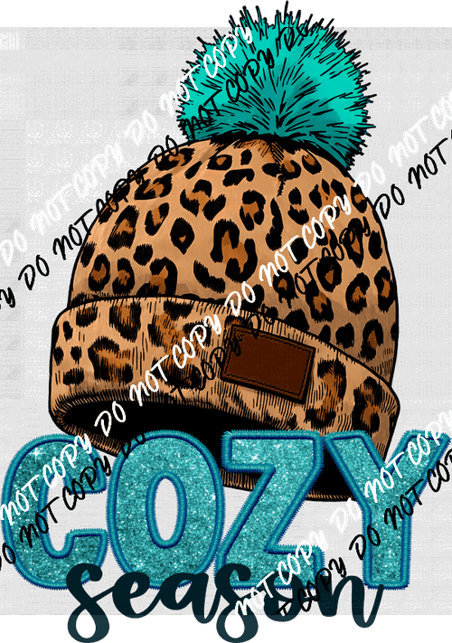 Cozy Season Winter Hat Faux Embroidery DTF Transfer - We Print U Press DTF Transfers